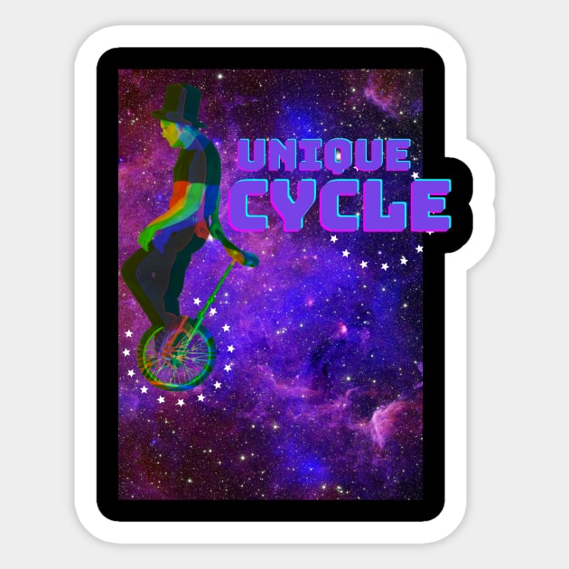 Unique Cycle Einrad lustiges Artist Zirkus Design Sticker by Maggini Art
